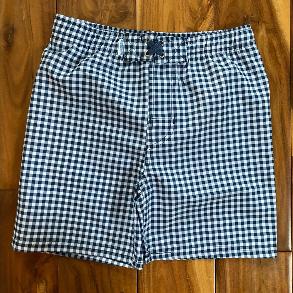 Rugged Butts Boy's Gingham Swimsuit Swim Trunks Size 7